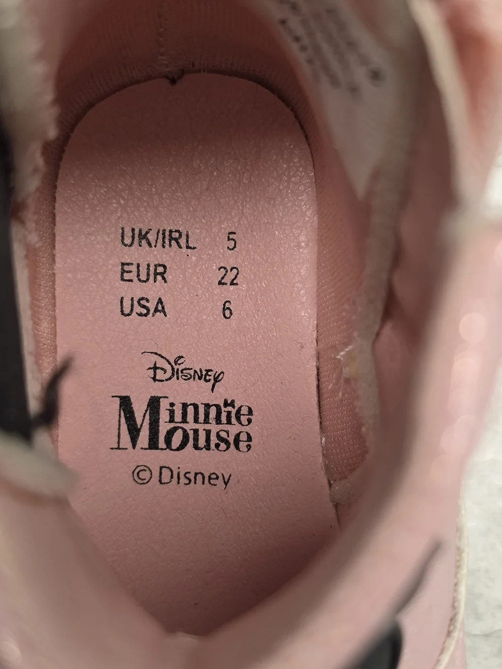 Girls Disney Pink Glitter Ankle Boots with Minnie Bow Accent